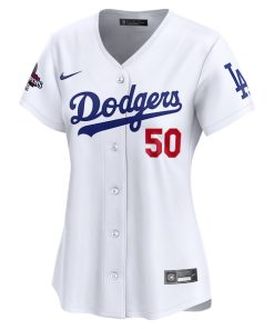 Alternative view of Mookie Betts Los Angeles Dodgers Nike Women's 2024 World Series Champions Home Limited Player Jersey - White