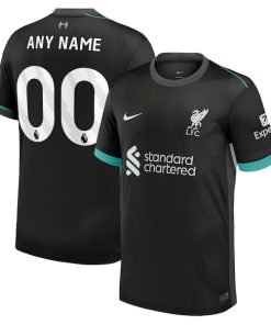 Alternative view of Liverpool Nike 2024/25 Away Replica Custom Jersey - Forest Green
