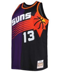 Alternative view of Steve Nash Phoenix Suns Big & Tall Hardwood Classics 1996/97 Split Swingman Jersey - Purple/Black