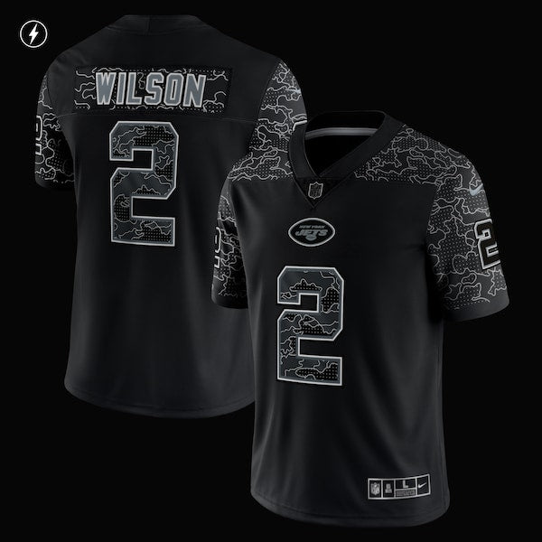 Zach Wilson New York Jets Nike RFLCTV Limited Jersey - Black - Image 3