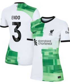 Wataru End¨­ Liverpool Nike Women's 2023/24 Away Stadium Replica Player Jersey?¨C White