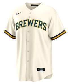 Alternative view of William Contreras Milwaukee Brewers Nike Home Replica Jersey - Cream
