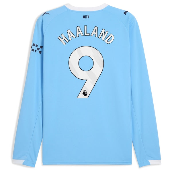 Erling Haaland Manchester City Puma 2025/26 Home Replica Long Sleeve Player Jersey - Sky Blue - Image 3