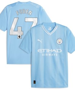 Phil Foden Manchester City Puma 2023/24 Home Replica Player Jersey - Sky Blue