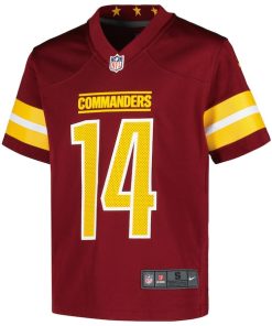 Alternative view of Sam Howell Washington Commanders Nike Youth Game Jersey - Burgundy