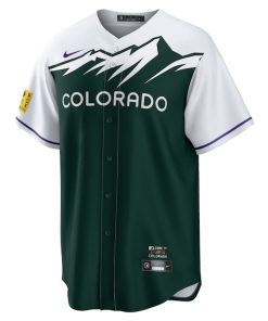 Alternative view of Colorado Rockies Nike City Connect Replica Team Jersey - Green