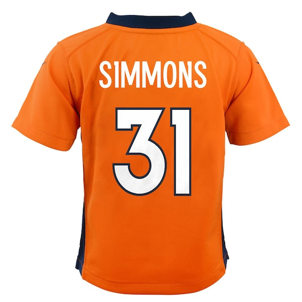 Justin Simmons Denver Broncos Nike Toddler Game Jersey - Orange - Image 3