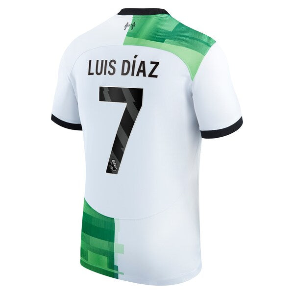 Luis Diaz Liverpool Nike 2023/24 Away Replica Player Jersey - White - Image 4