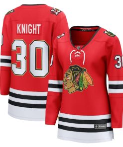 Spencer Knight Chicago Blackhawks  Women's Centennial Breakaway Player Jersey - Red