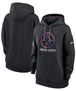 Pittsburgh Steelers Nike Women's 2024 NFL Crucial Catch Club Pullover Hoodie - Black