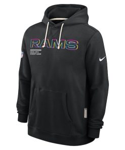 Alternative view of Los Angeles Rams Nike 2025 NFL Crucial Catch Sideline Standard Issue Dri-FIT Hoodie - Black