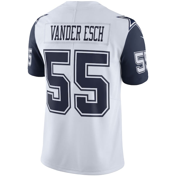 Leighton Vander Esch Nike Dallas Cowboys Color Rush Vapor Limited Jersey - White/Navy - Image 4