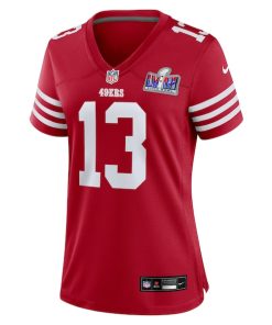 Alternative view of Brock Purdy San Francisco 49ers Nike Women's Super Bowl LVIII Game Jersey - Scarlet