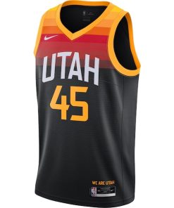 Alternative view of Donovan Mitchell Utah Jazz Nike 2021/22 Swingman Player Jersey Black - City Edition