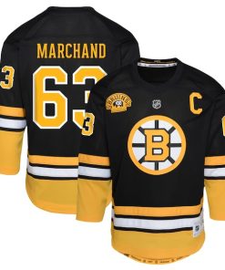 Brad Marchand Boston Bruins Youth 100th Anniversary Replica Player Jersey - Black