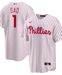 Philadelphia Phillies Nike #1 Dad Home Replica Jersey - White