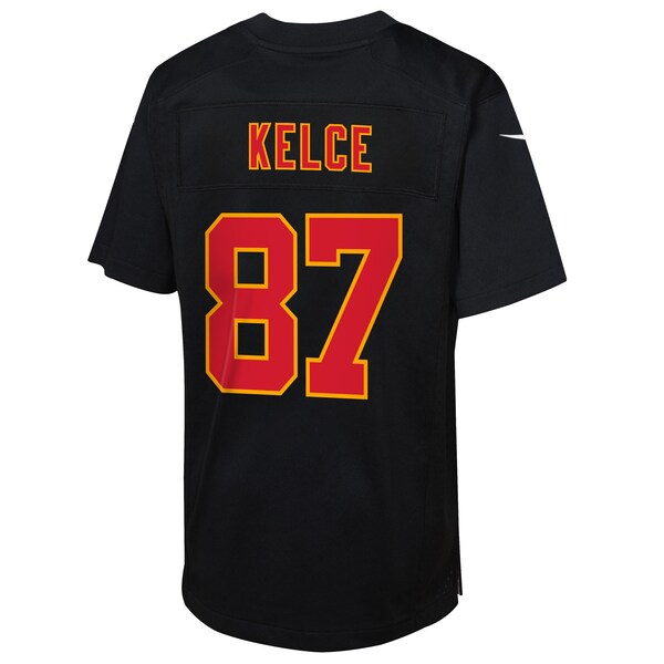 Travis Kelce Kansas City Chiefs Nike Youth Super Bowl LIX Patch Fashion Game Jersey - Carbon Black - Image 3