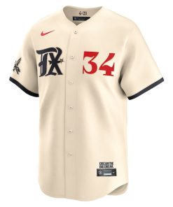 Alternative view of Nolan Ryan Texas Rangers Nike City Connect Limited Player Jersey - Natural
