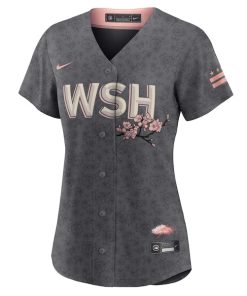 Alternative view of Washington Nationals Nike Women's City Connect Replica Team Jersey - Gray