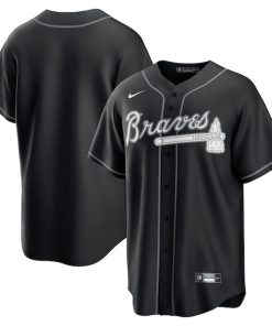 Atlanta Braves Nike Lights Out Replica Jersey - Black