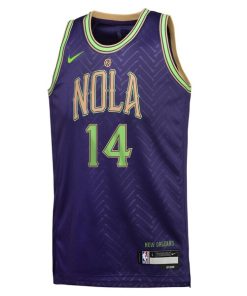 Alternative view of Brandon Ingram New Orleans Pelicans Nike Youth 2024/25 Swingman Player Jersey - City Edition - Purple