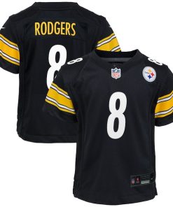 Alternative view of Aaron Rodgers Pittsburgh Steelers Nike Youth Game Jersey - Black/White