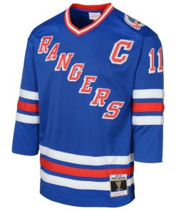 Alternative view of Mark Messier New York Rangers  Preschool Captain Patch 1993-94 Blue Line 2.0 Player Jersey - Powder Blue