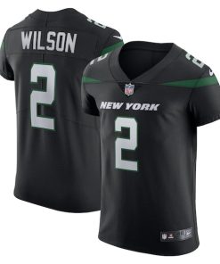 Alternative view of Zach Wilson New York Jets Nike Vapor Elite Jersey - Stealth Black/Green