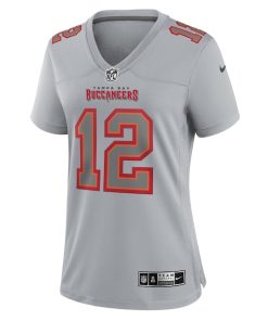Alternative view of Tom Brady Tampa Bay Buccaneers Nike Women's Atmosphere Fashion Game Jersey - Gray