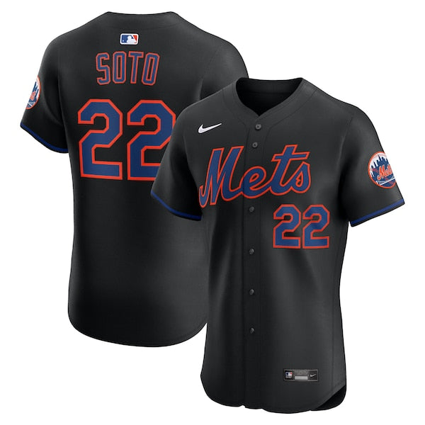 Juan Soto New York Mets Nike Alternate Elite Jersey - Black/White - Image 2