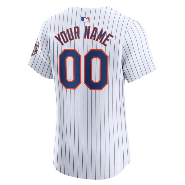 New York Mets Nike Home Elite Custom Jersey - White - Image 3