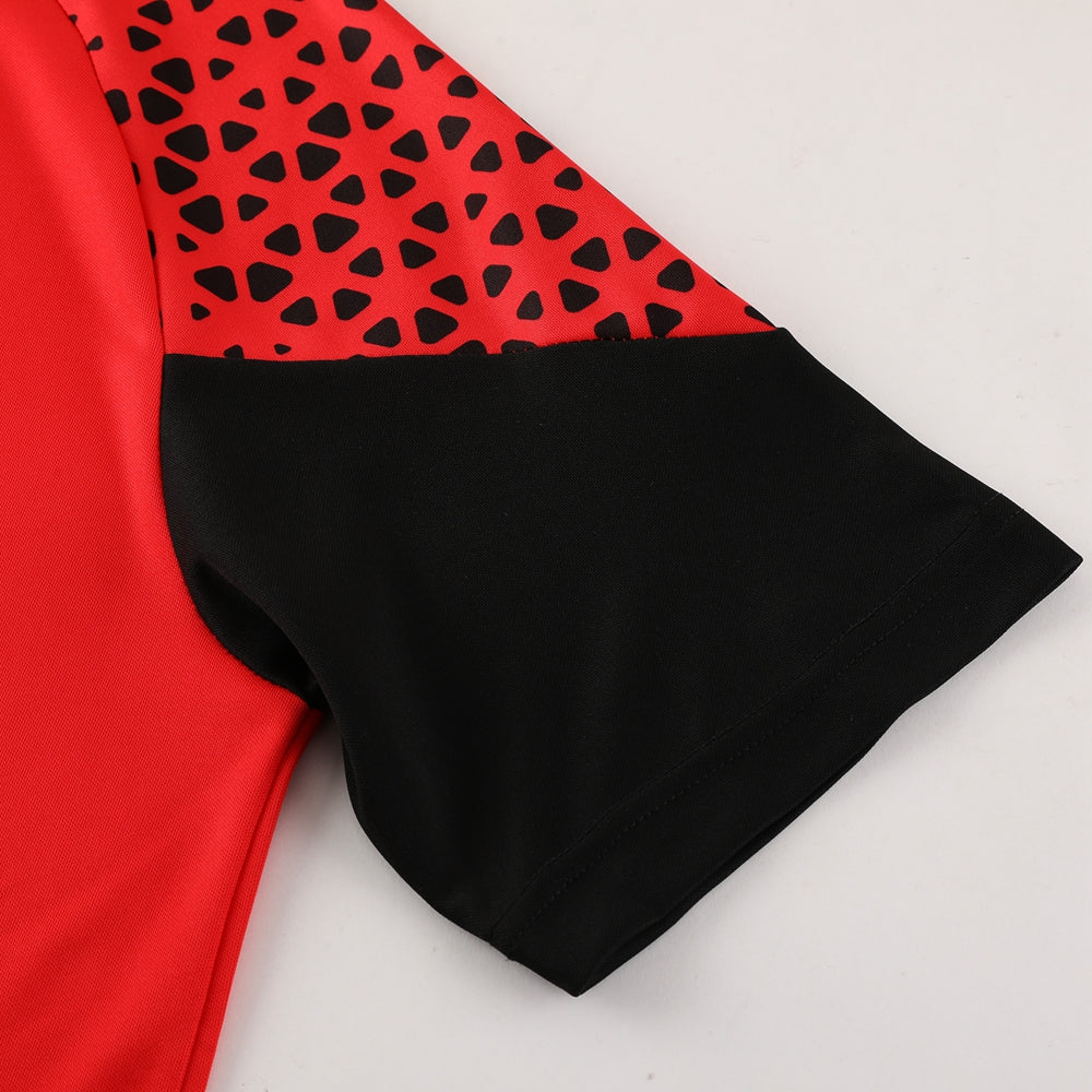 Puma Short Sleeve Training Jersey Set-PD02- Red/Black - Image 9