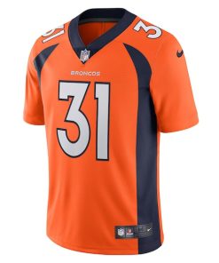 Alternative view of Justin Simmons Denver Broncos Nike Vapor Limited Jersey - Orange
