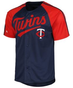 Alternative view of Minnesota Twins Stitches Team Raglan Sleeve Jersey - Navy