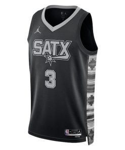 Alternative view of Keldon Johnson San Antonio Spurs Jordan Brand Unisex Swingman Jersey - Statement Edition - Black