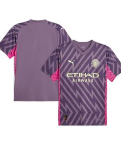 Manchester City Puma 2023/24 Replica Short Sleeve Goalkeeper Jersey - Purple
