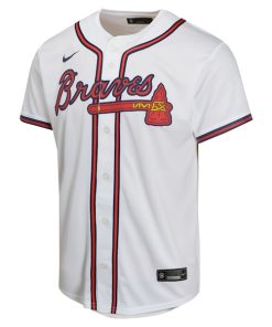 Alternative view of Ozzie Albies Atlanta Braves Nike Youth Home Game Player Jersey - White