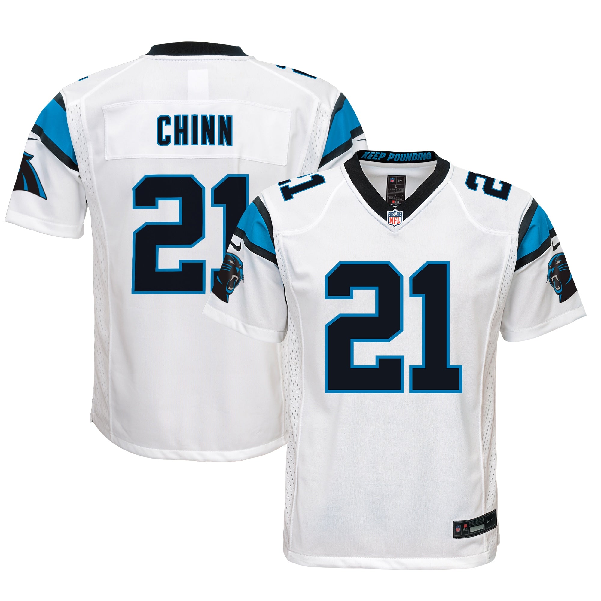Jeremy Chinn Carolina Panthers Nike Youth Game Jersey - Black/Blue/White - Image 7
