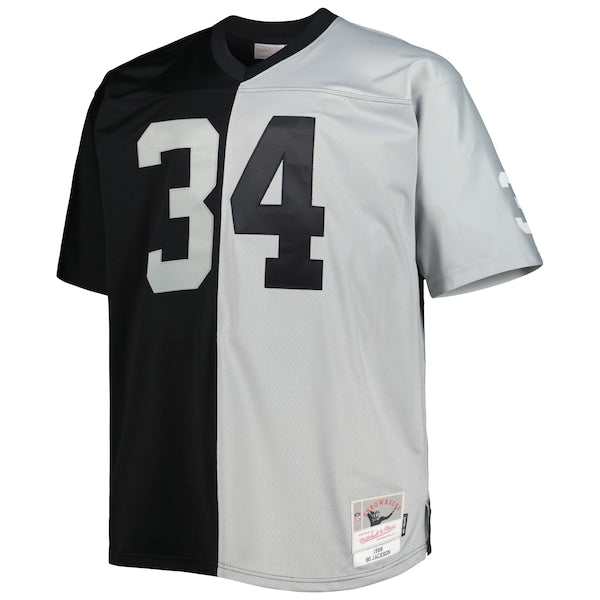 Bo Jackson Las Vegas Raiders Big & Tall Split Legacy Retired Player Replica Jersey - Black/Silver - Image 2