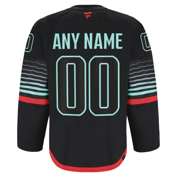 Seattle Kraken Alternate Authentic Pro Custom Jersey - Black/Navy - Image 4