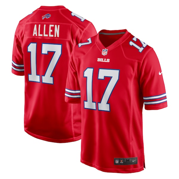 Josh Allen Buffalo Bills Nike Alternate Game Jersey - Red/Royal/White - Image 5
