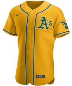 Alternative view of Oakland Athletics Nike Authentic Official Team Jersey - Gold