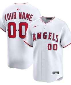 Los Angeles Angels Nike Home Limited Custom Jersey - White/Red