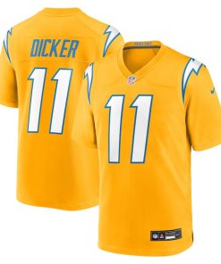 Alternative view of Cameron Dicker Los Angeles Chargers Nike Alternate Game Jersey -  Gold/Navy/Powder Blue