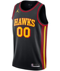 Alternative view of Atlanta Hawks Jordan Brand Swingman Custom Jersey - Statement Edition - Black