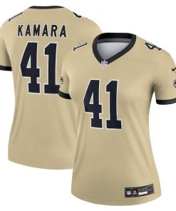 Alvin Kamara New Orleans Saints Nike Women's Gameday Golds Alternate Legend Player Performance Top - Gold