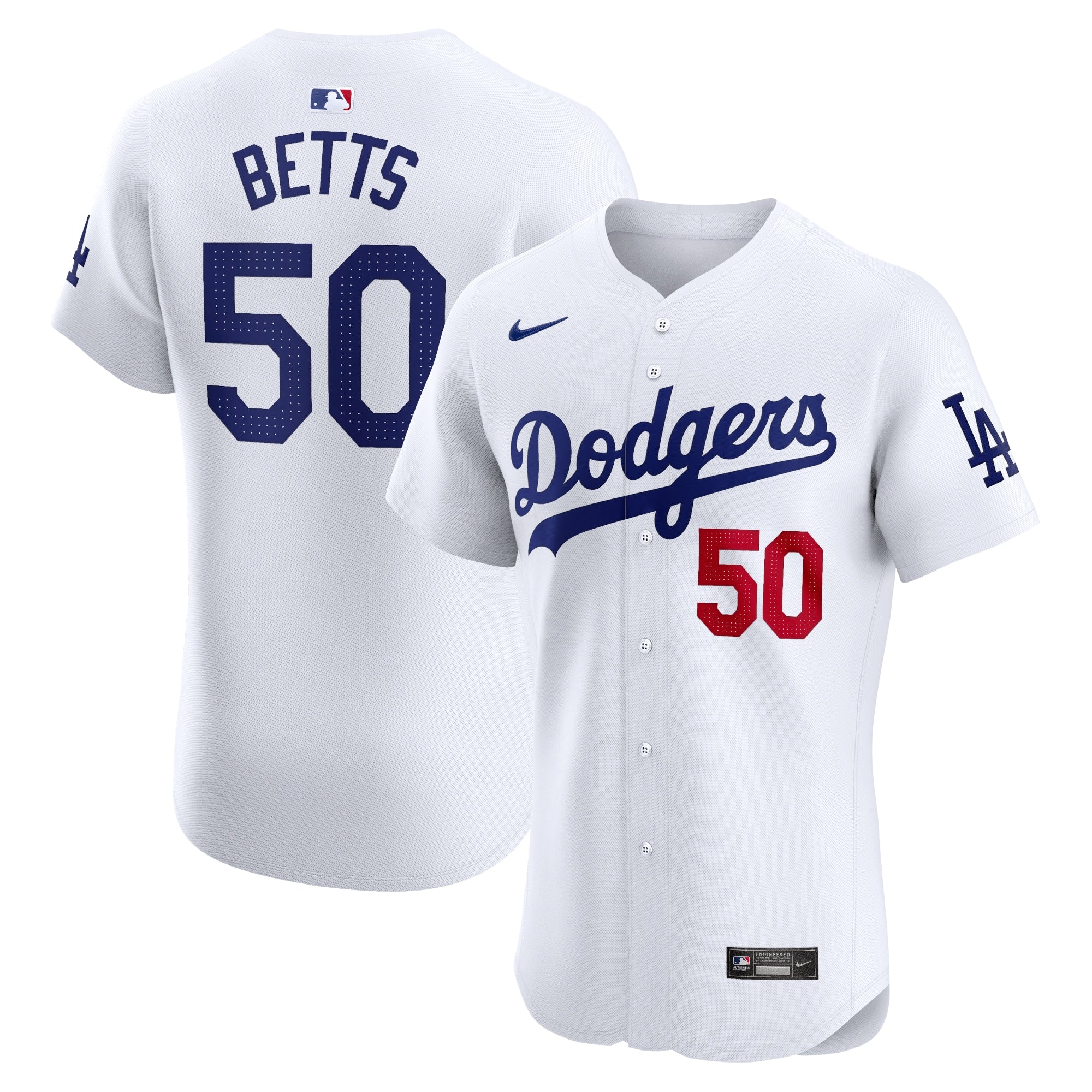 Mookie Betts Los Angeles Dodgers Nike Alternate Elite Player Jersey - Royal/White - Image 5