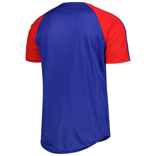 Texas Rangers Stitches Button-Down Raglan Fashion Jersey - Royal - Image 3