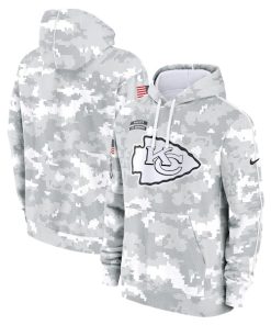 Kansas City Chiefs Nike 2024 Salute to Service Club Fleece Pullover Hoodie - Arctic Camo