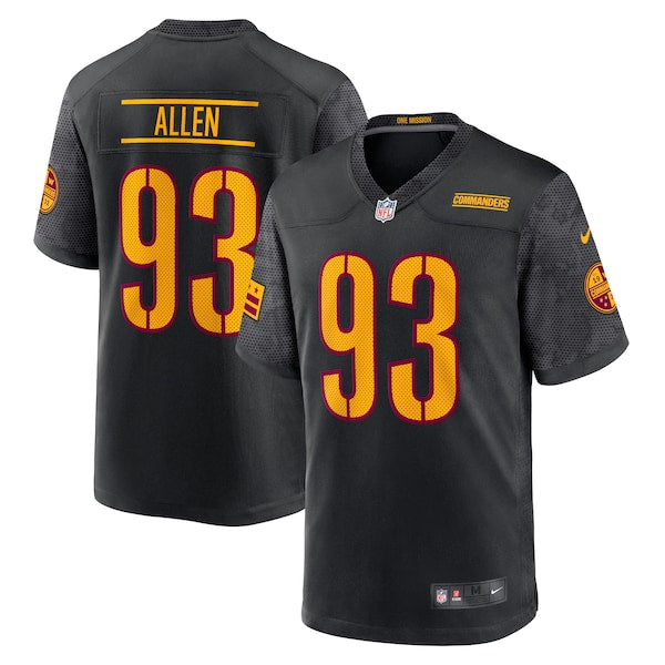 Jonathan Allen Washington Commanders Nike Alternate Game Player Jersey - Black/Burgundy/White - Image 2